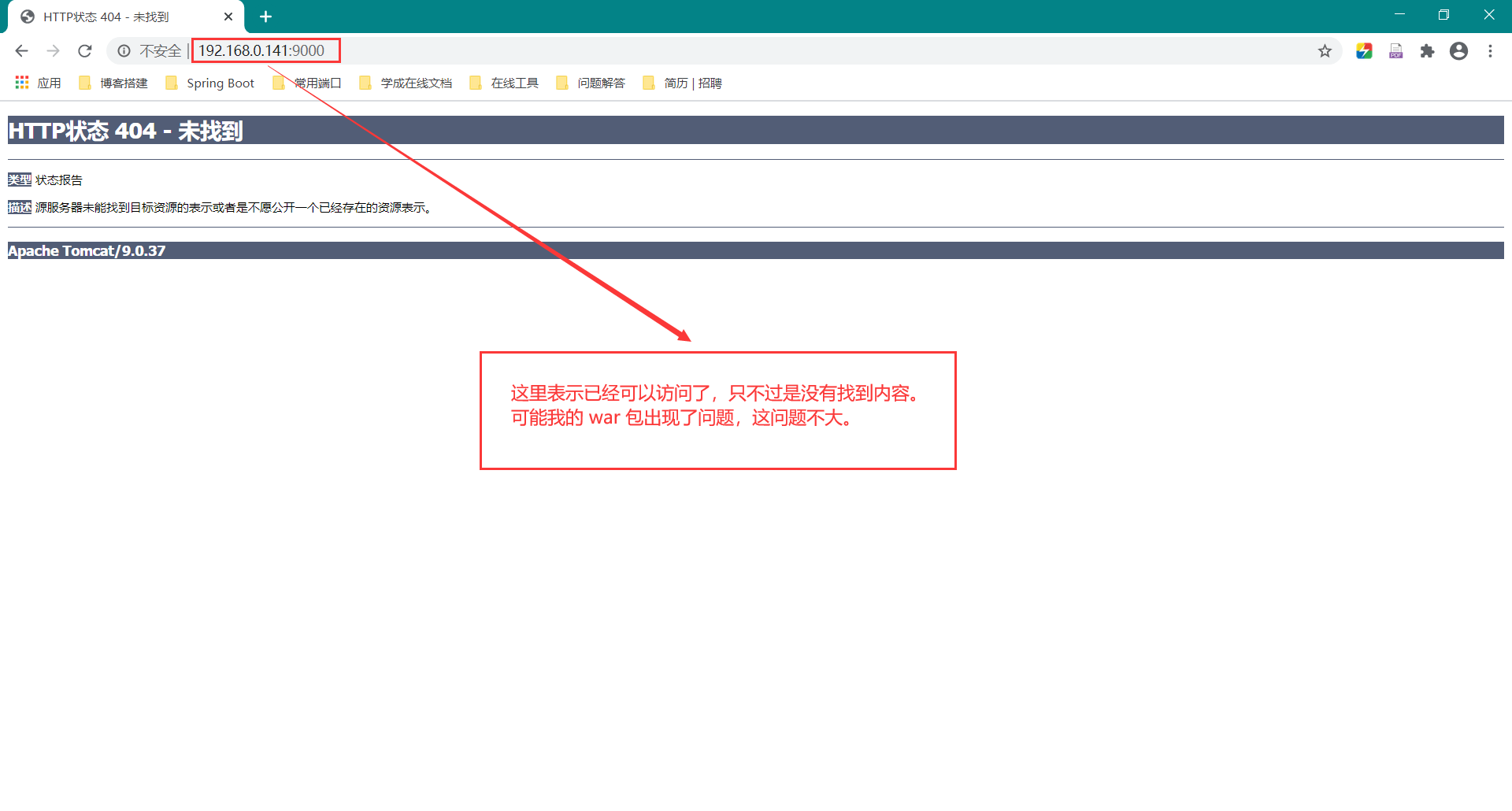 使用 9000 端口进行访问